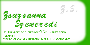 zsuzsanna szemeredi business card